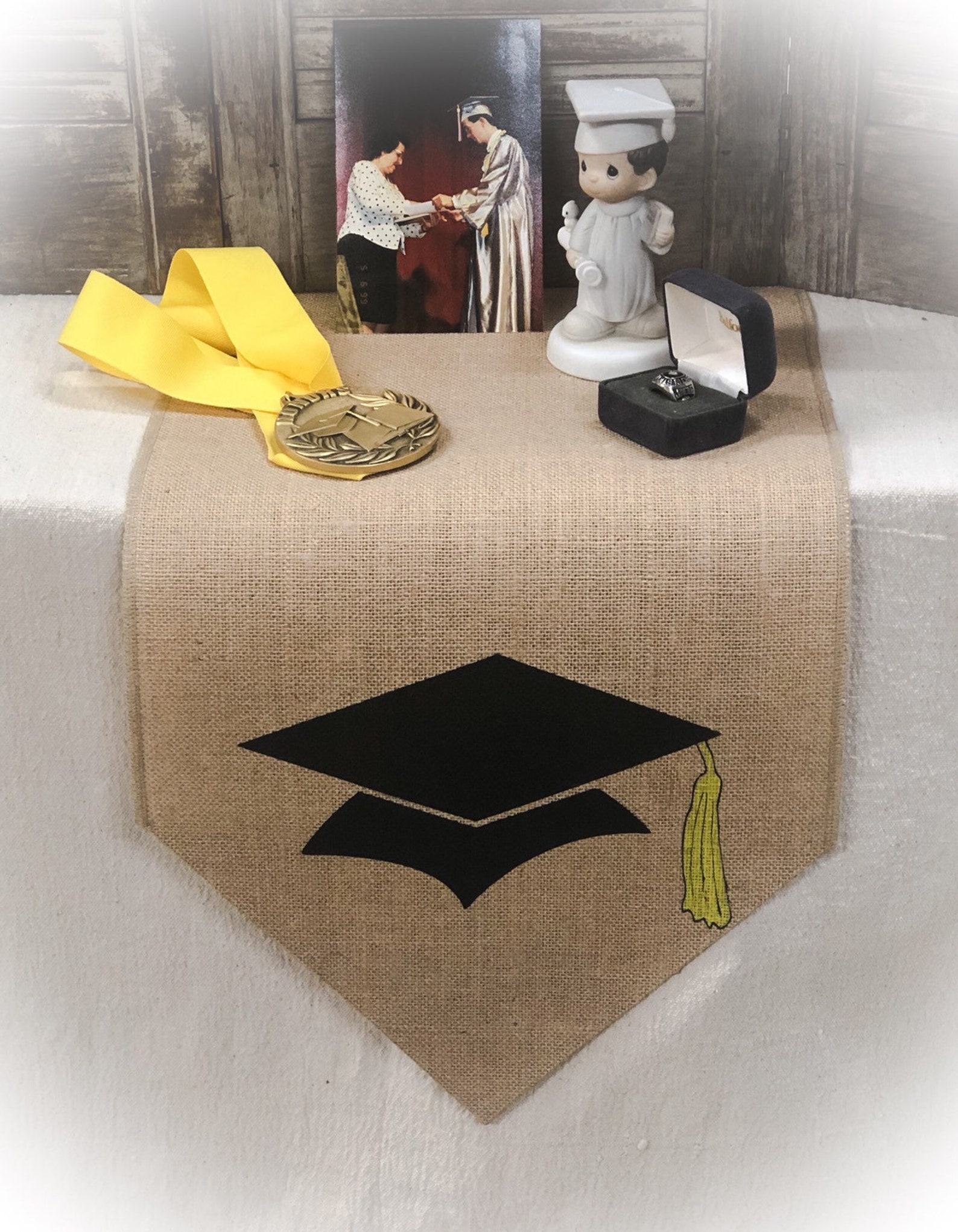 Graduation Table Runner With a Cap & Tassel Etsy