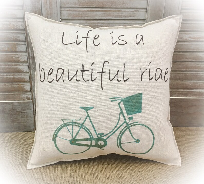 Decorative Pillow With life is a Beautiful Ride and a Etsy
