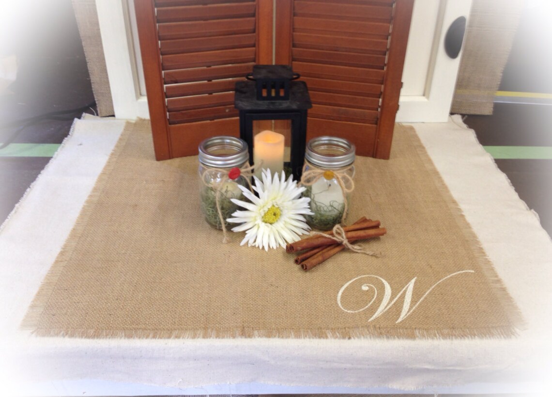 Burlap Table Overlay for Centerpieces 16 X 16 Etsy