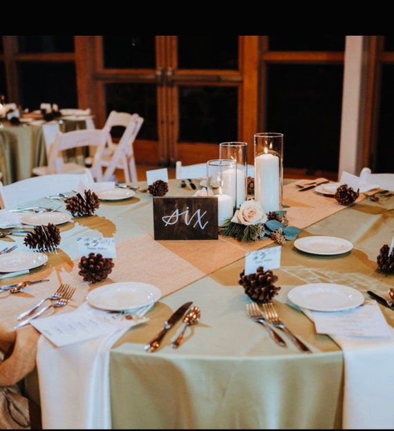 Rustic Wedding Decor ideas, burlap and Lace Table runner gold rose pet