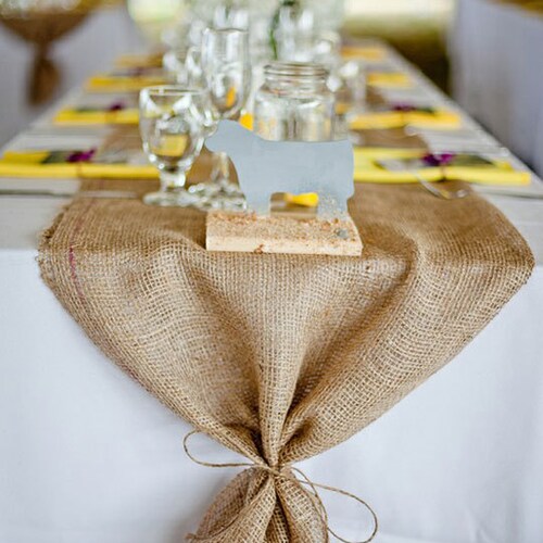 Burlap Table Runner With Ties Wedding Runner Holiday Etsy