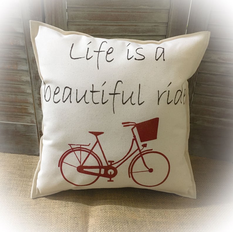 Decorative Pillow With life is a Beautiful Ride and a Etsy