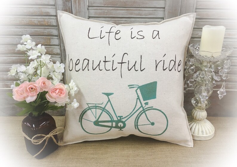 Decorative Pillow With life is a Beautiful Ride and a Etsy