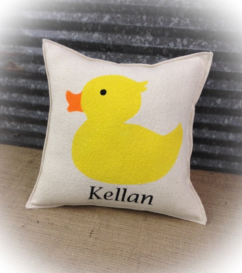 Baby Child Pillow With a Duck and Custom Name Etsy