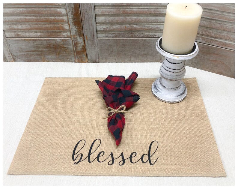 Burlap Placemat Sets Farmhouse Placemats Holiday Etsy