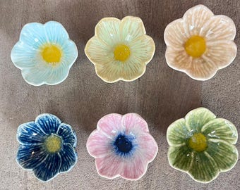 Steinzeug Blumenförmige Schale, Reaktivglasur 6 Farben