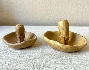 Plato decorativo en forma de hongo, joyero de 3 colores
