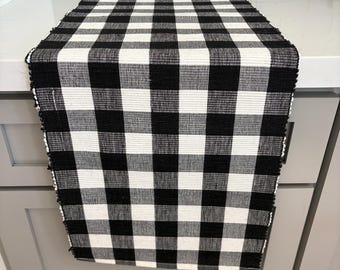 Camino de mesa estilo granja con estampado de búfalo, 72"x14"