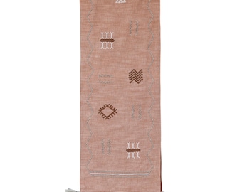 Hand-Embroidered stitch runner 72"x14”