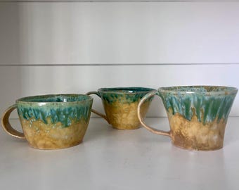 Taza de gres, 295 ml, 3 estilos, 10,8 cm x 7,6 cm