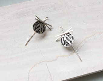 Silver Poplar Wire Earrings