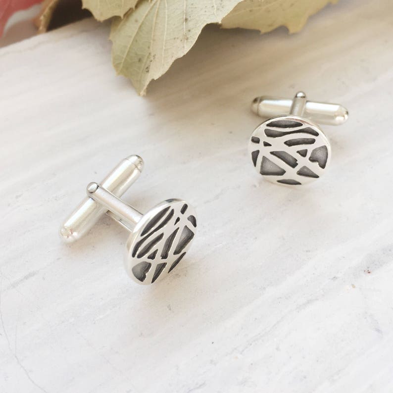 Sterling Silver Poplar Cufflinks