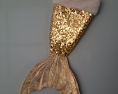 Mermaid tail Christmas stocking-gold sequins