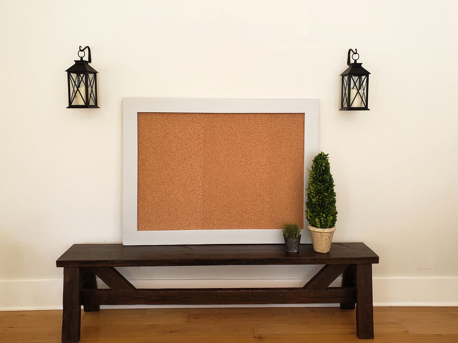 Framed Message Center Bulletin Board 36x48 Shown in Silver Etsy