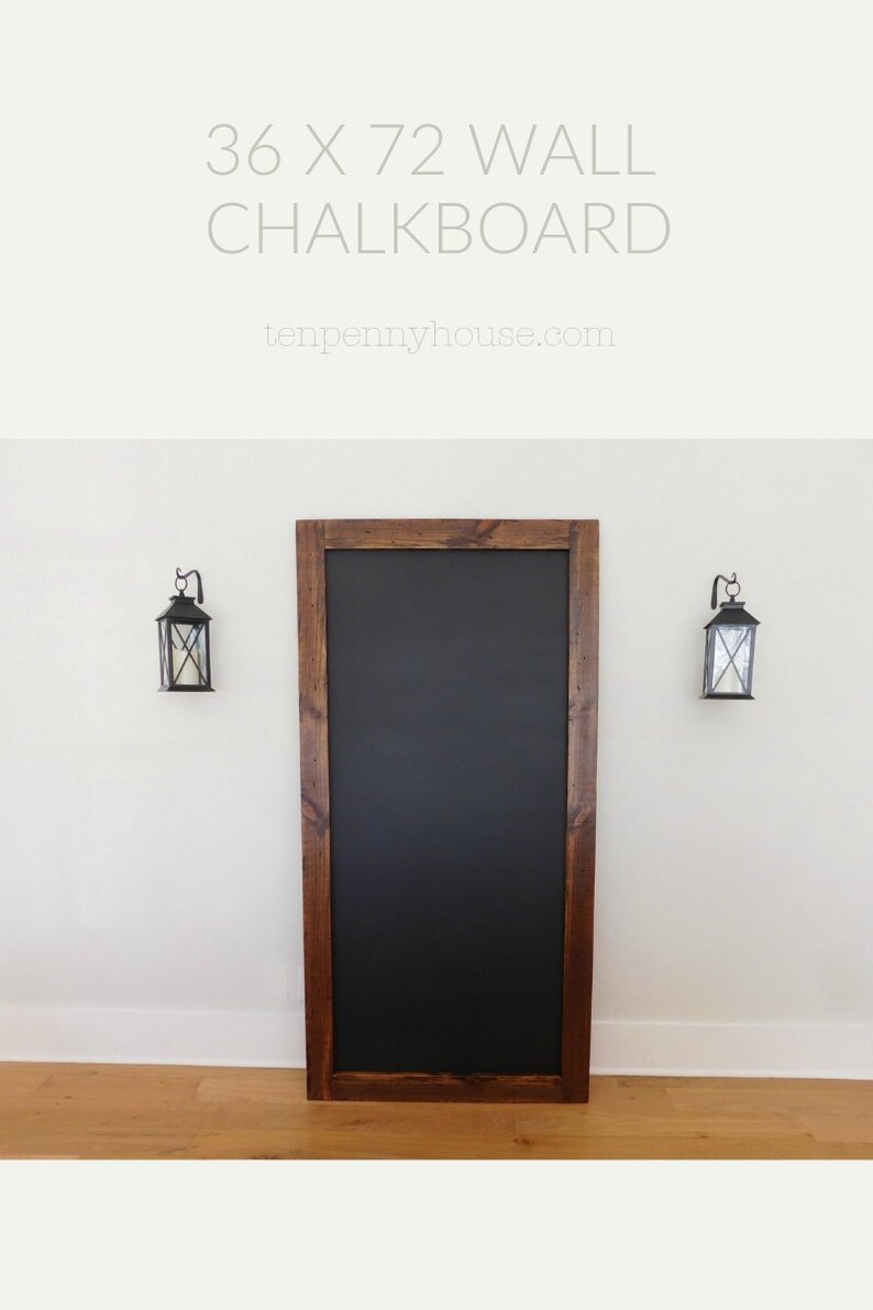 Giant Chalkboard 36x72 Wall Chalkboard Shown in Medium Brown Etsy