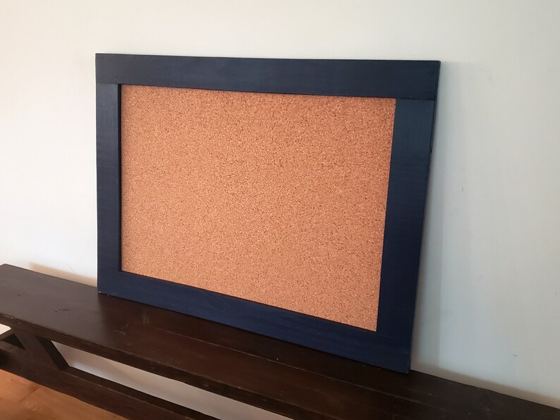 Large Notice Board Rustic Cork Board 28x40 Shown in Navy Etsy