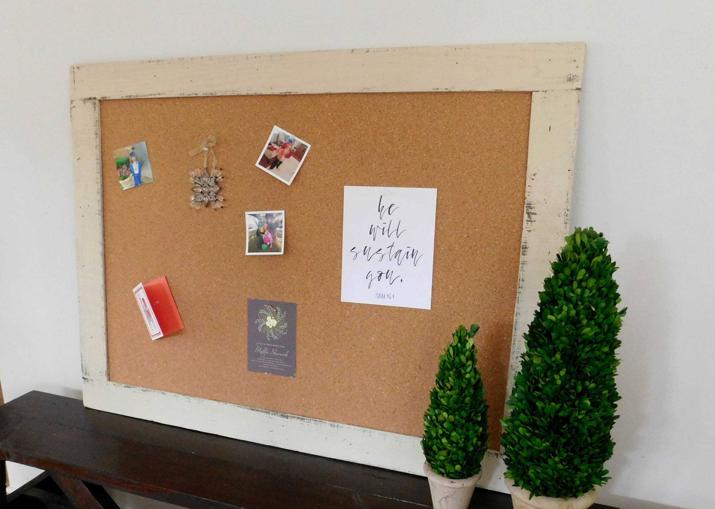 36x48 Cork Notice Board Framed Bulletin Board Shown in Cream Etsy
