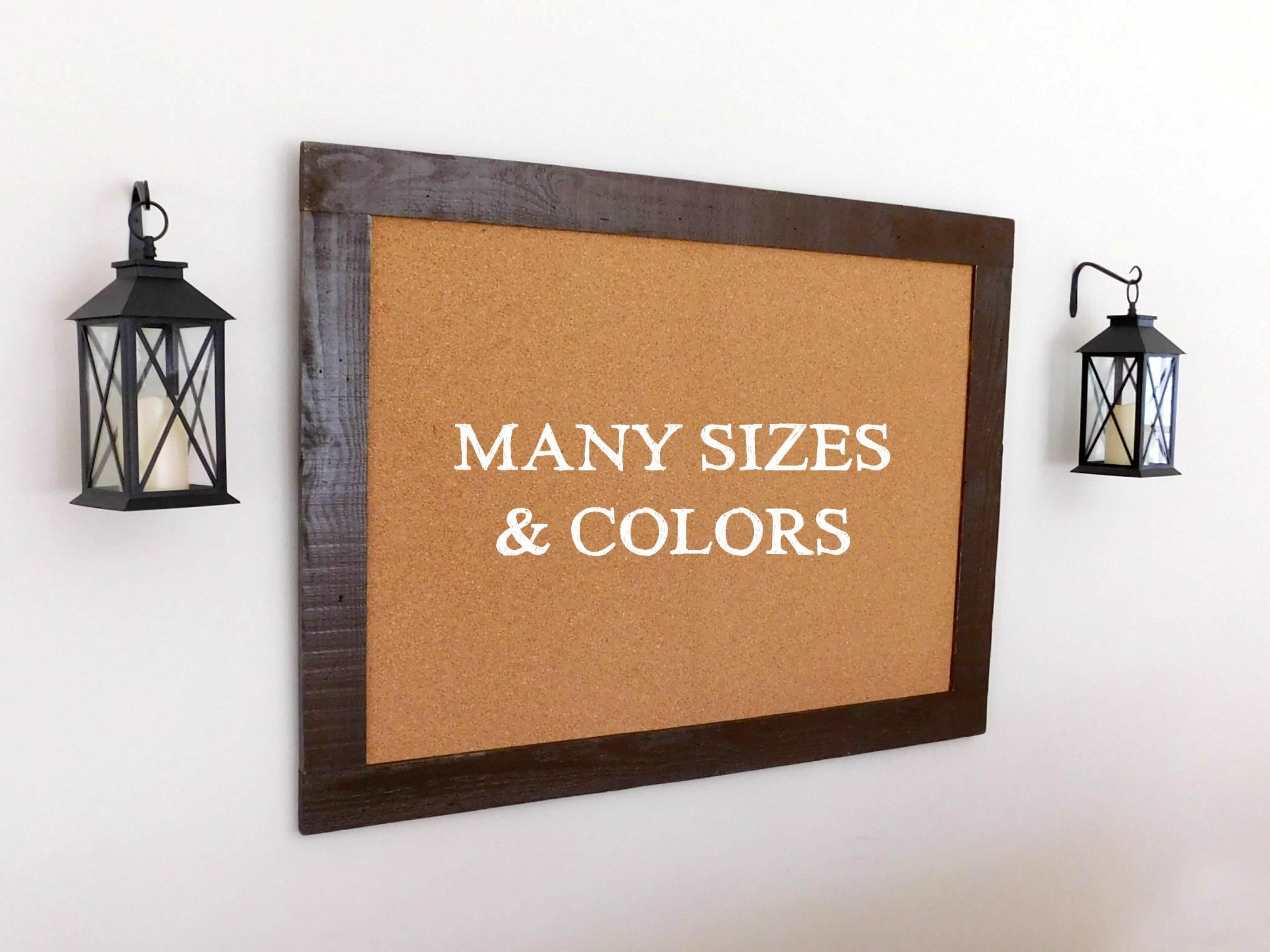 Rustic Cork Board Office Wall Decor 36 x 48 Shown in Dark Etsy