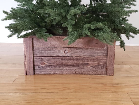 Rustic Christmas Decor Christmas Tree Box Stand Tree Skirt | Etsy