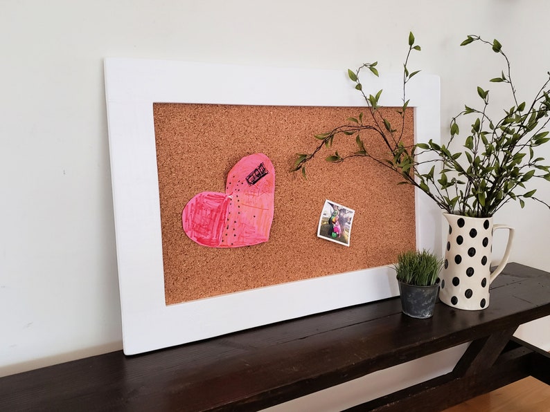 Framed Vision Board Cork Board 24x36 Shown in Pure White Etsy