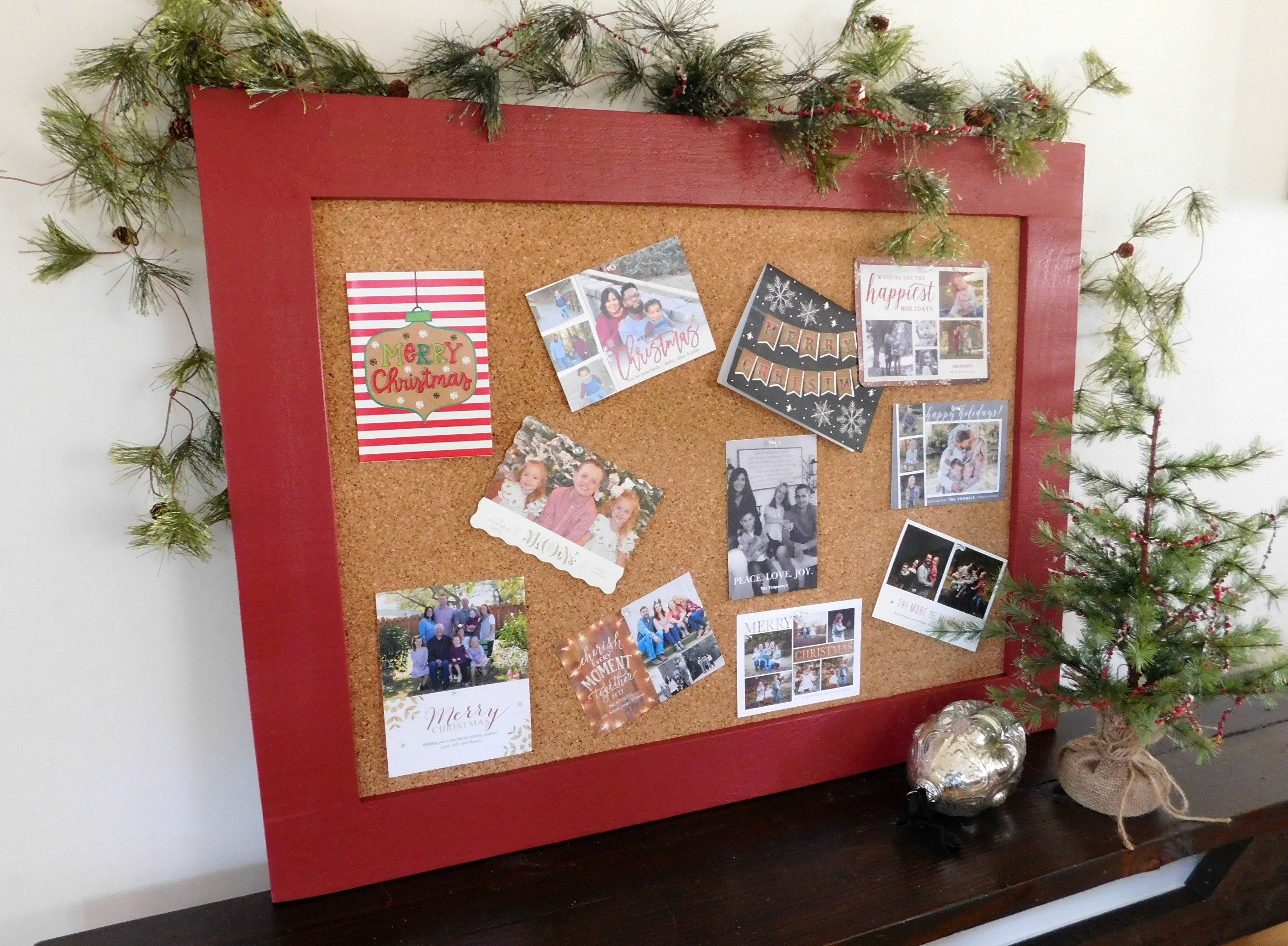 Large Bulletin Board Christmas Card Holder 28x40 Shown in Etsy