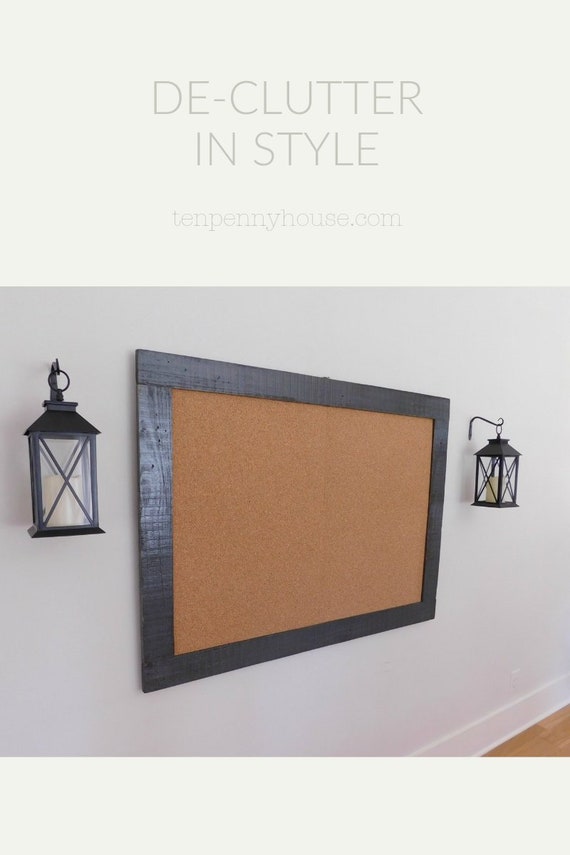 Extra Large Bulletin Board with Wood Frame 36x48 Shown in Etsy