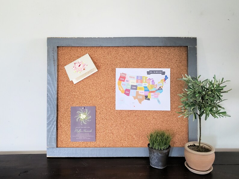 Desktop Cork Board Small Bulletin Board 24x30 Shown in Medium Etsy