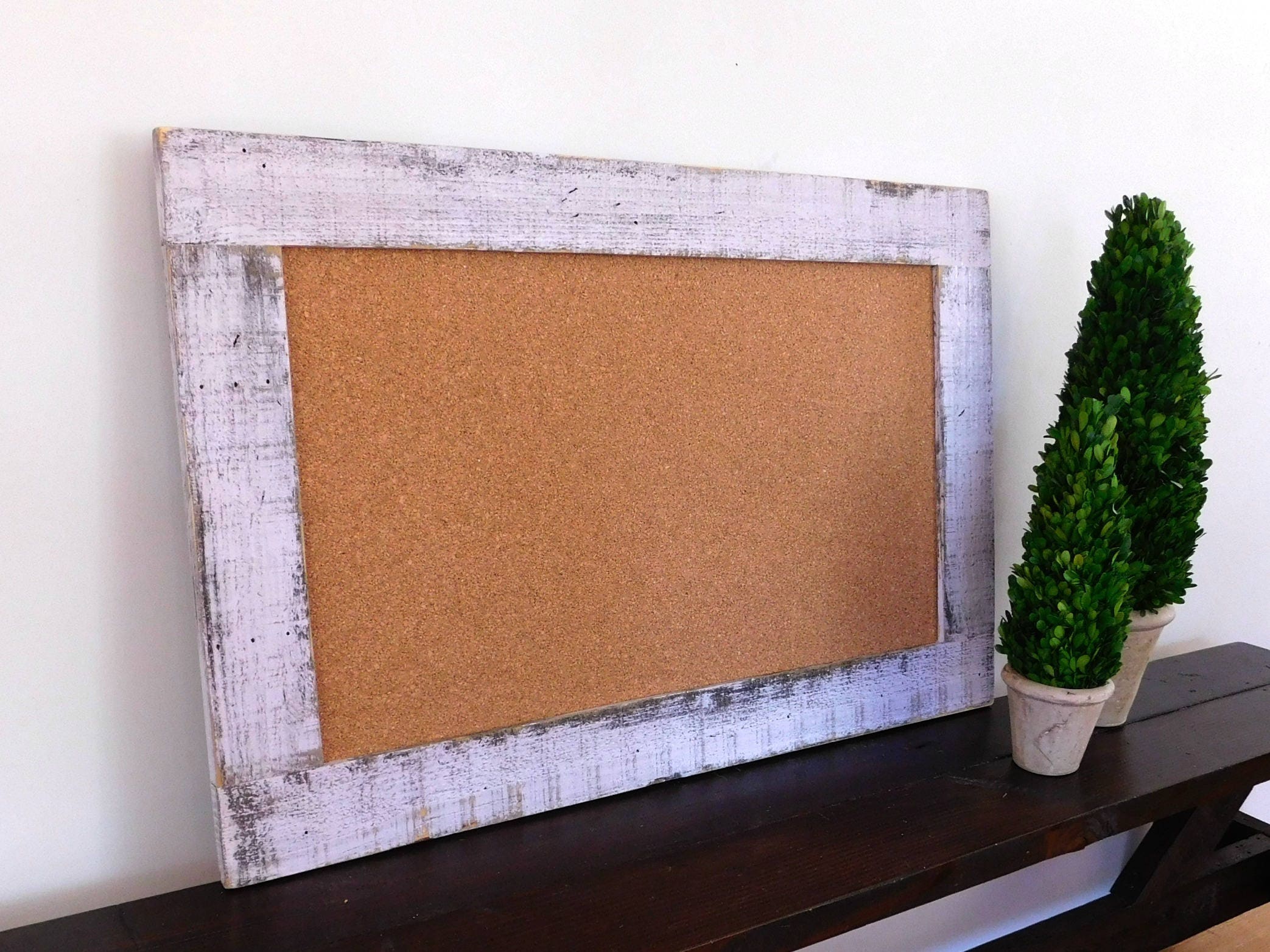 Framed Cork Board Rustic Wall Decor 24 X 36 Shown in Lavender Etsy