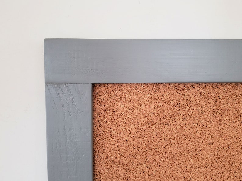 Framed Cork Board in Medium Gray Sleek Solid Finish 24x36 Etsy