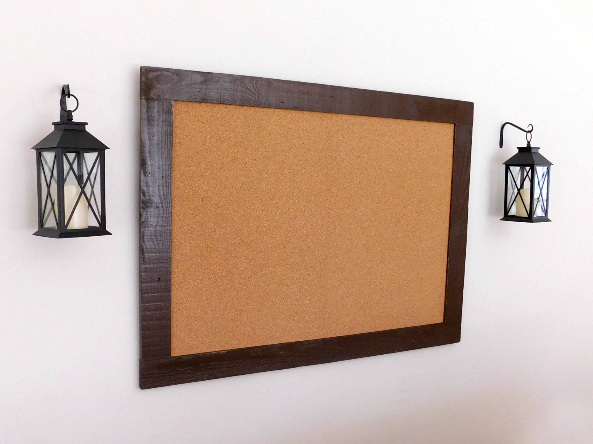 Rustic Cork Board Office Wall Decor 36 x 48 Shown in Dark Etsy