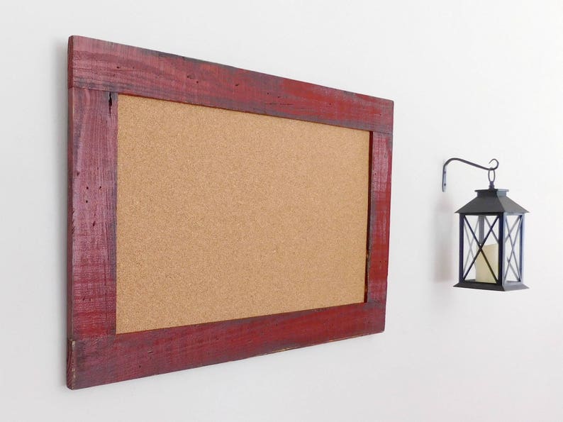 Large Cork Board Message Center 24 X 36 Shown in Barn Red Etsy