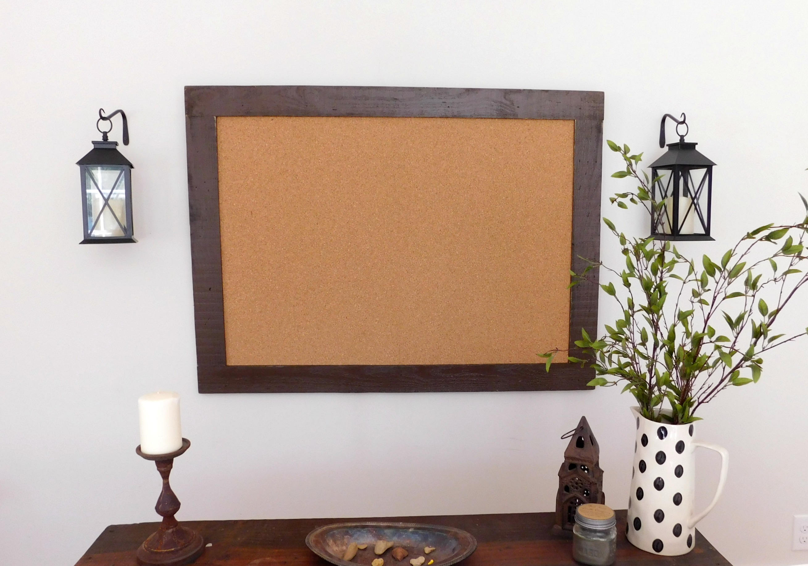Rustic Cork Board Office Wall Decor 36 x 48 Shown in Dark Etsy