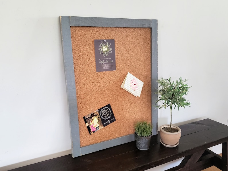 Desktop Cork Board Small Bulletin Board 24x30 Shown in Medium Etsy