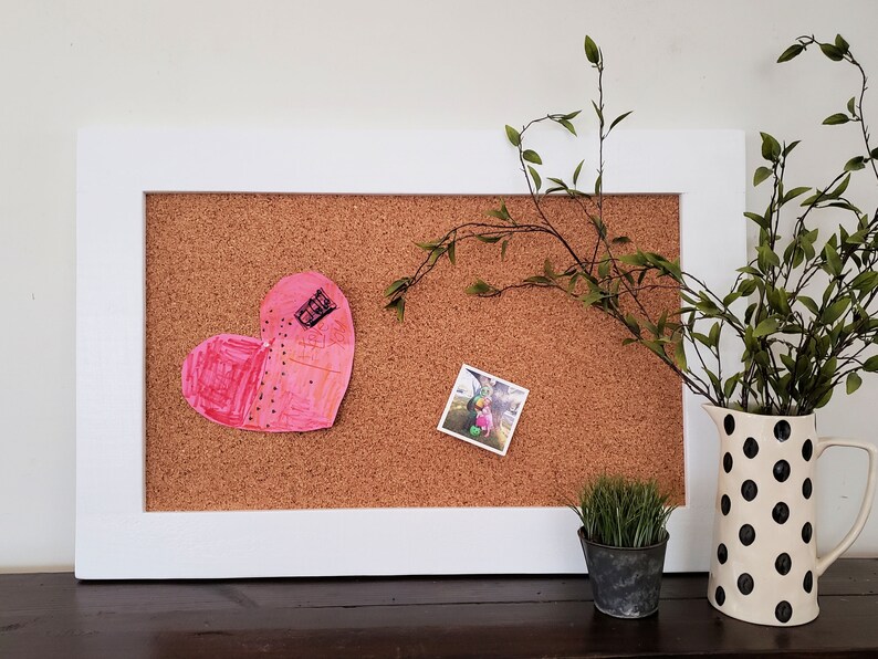 Framed Vision Board Cork Board 24x36 Shown in Pure White Etsy