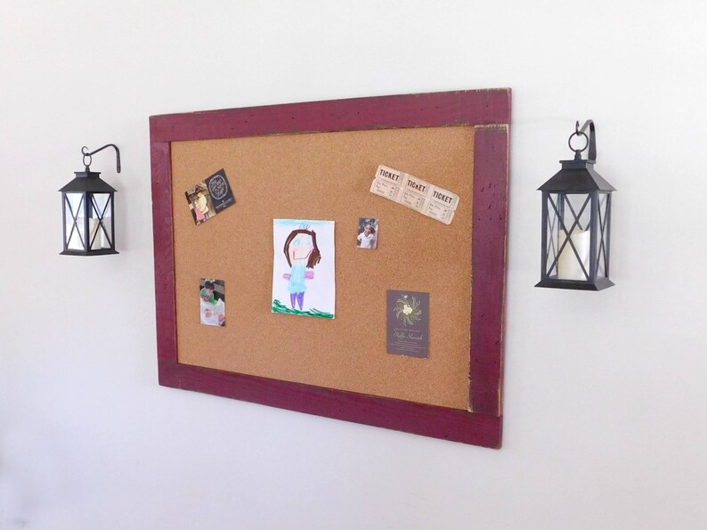 Rustic Cork Board Vision Board 36 X 48 Frame Shown in Wine Etsy