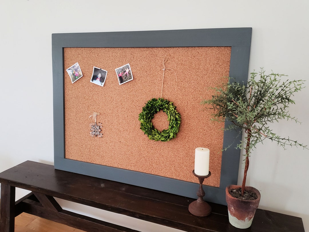 Framed Bulletin Board Message Center 36x48 Shown in Graphite Etsy