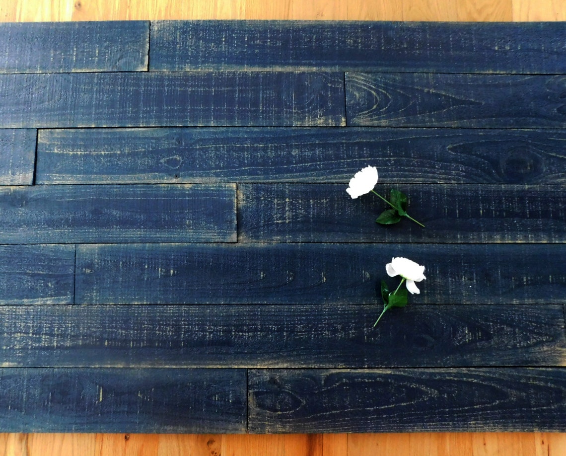 Navy Shiplap Wall Boards Modern Farmhouse Accent Wall Etsy