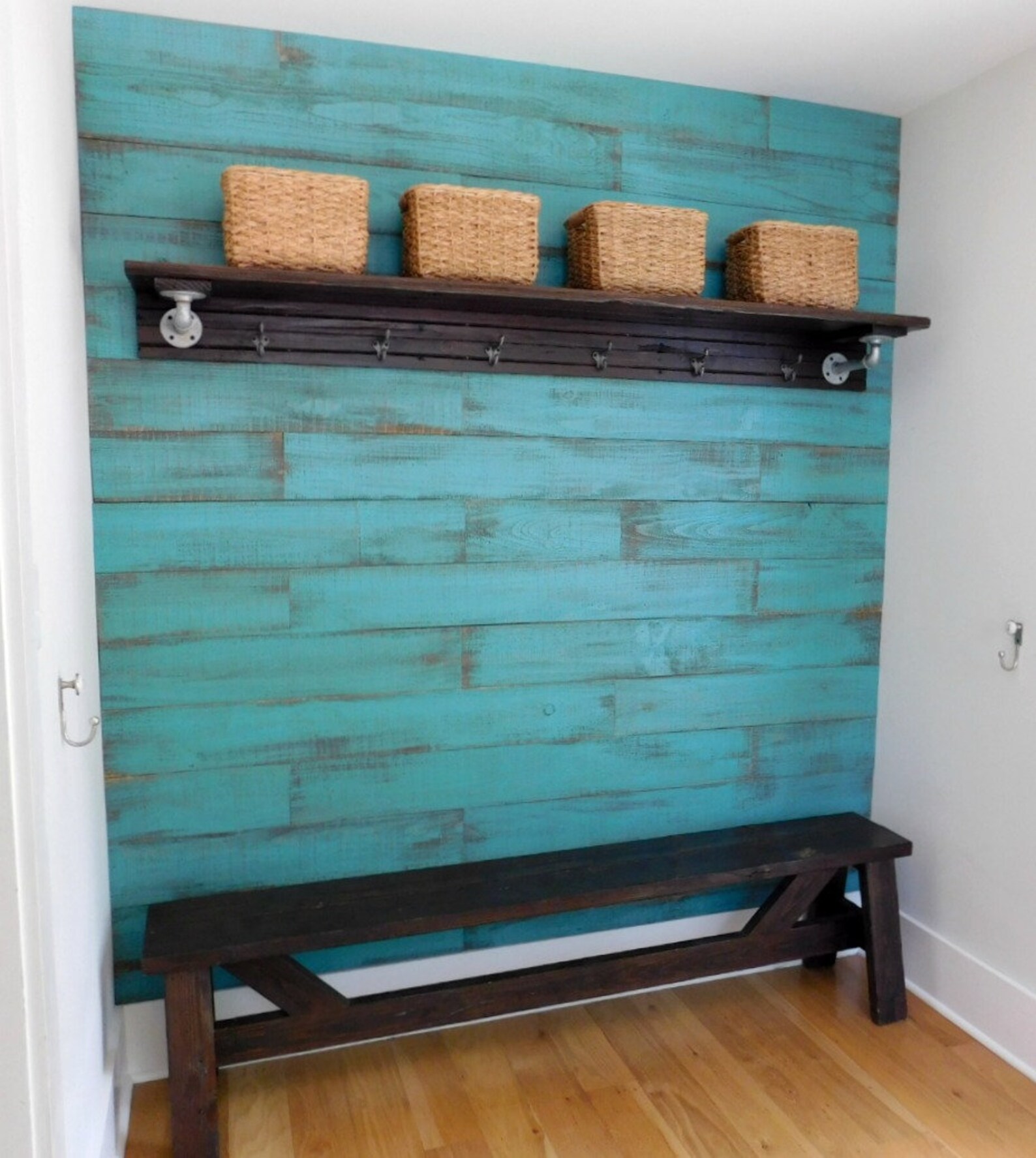 Navy Shiplap Wall Boards Modern Farmhouse Accent Wall Etsy