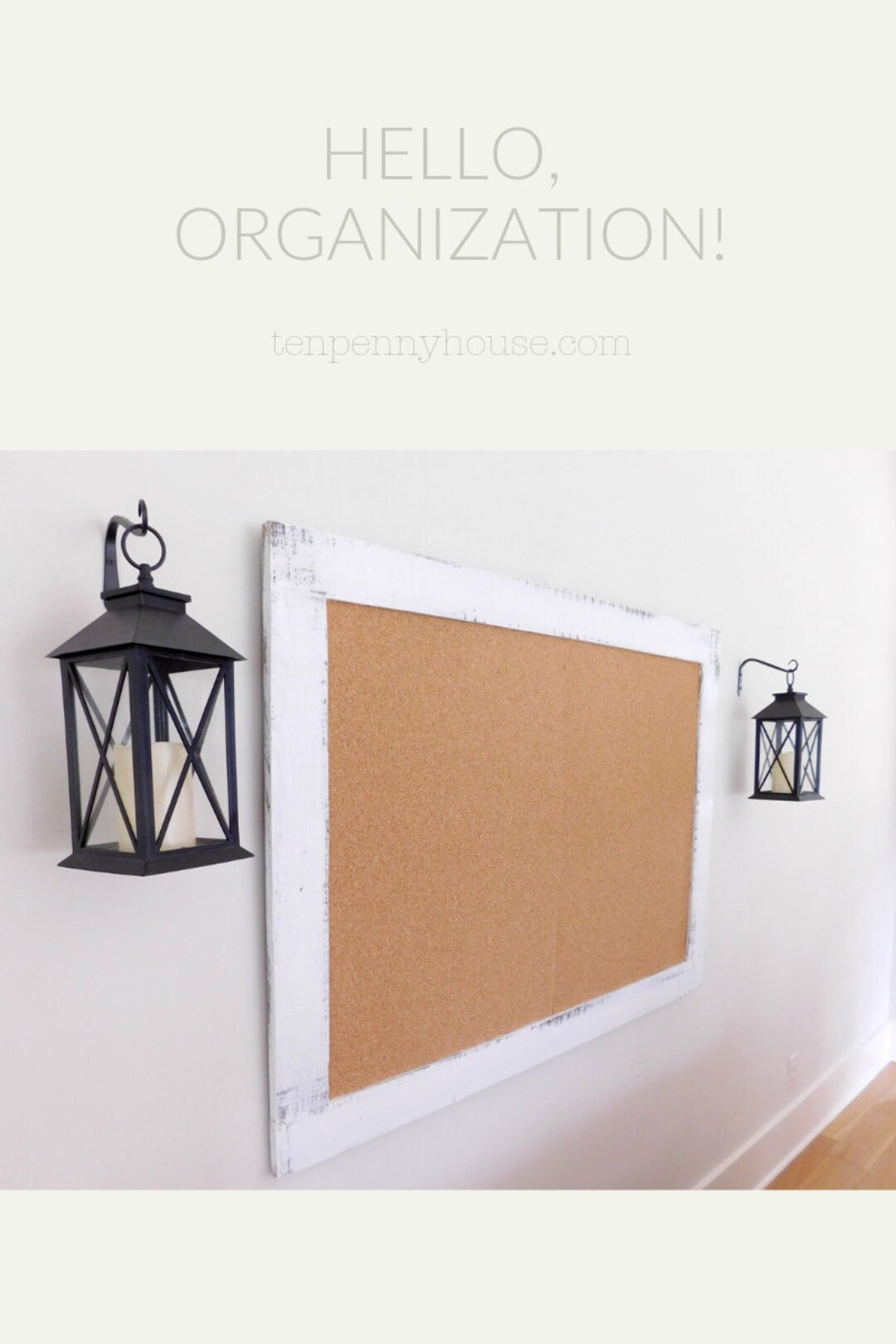 Rustic Cork Board Framed Pin Board 36x48 Shown in Pure White Etsy