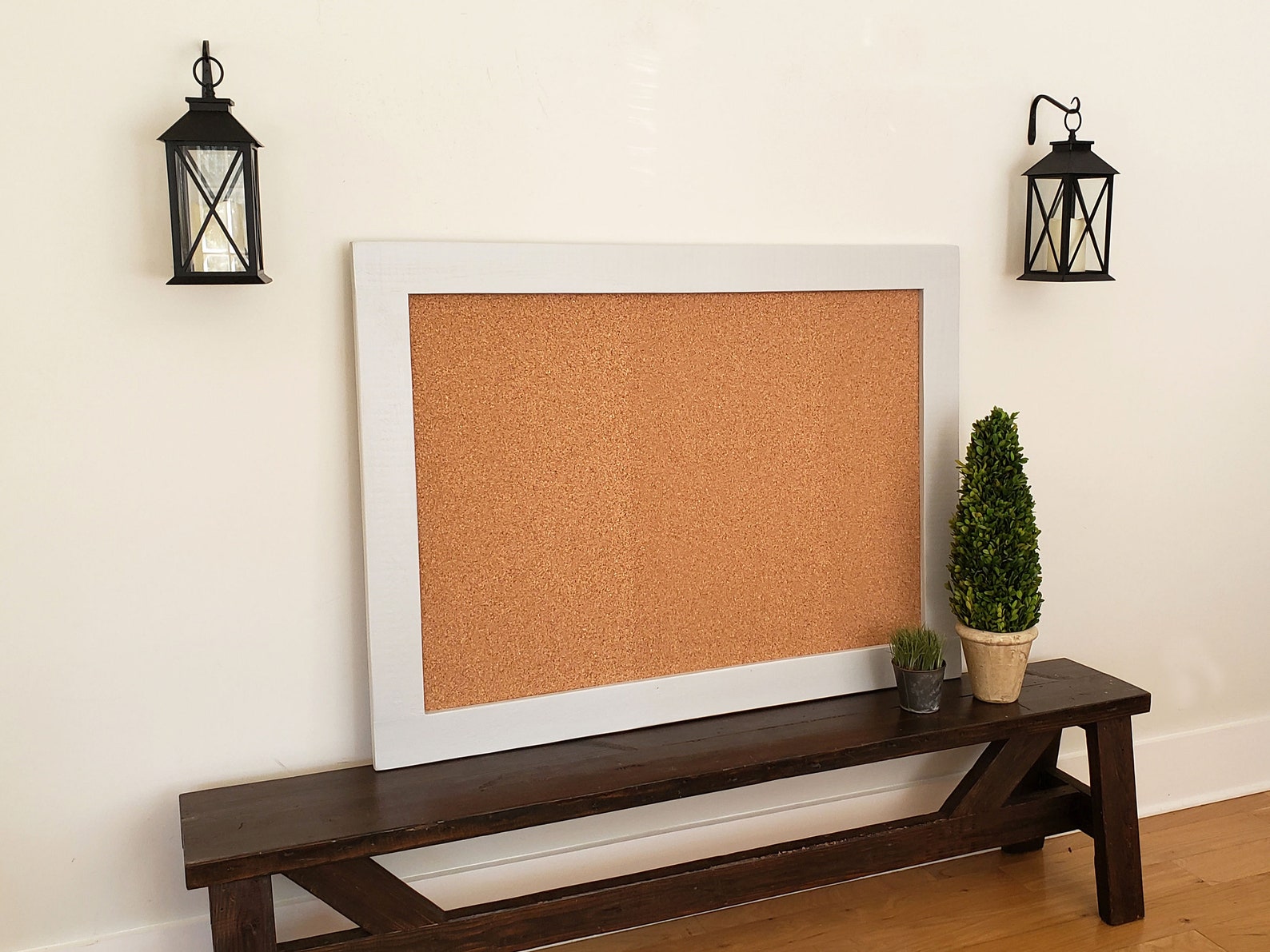 Framed Message Center Bulletin Board 36x48 Shown in Silver Etsy