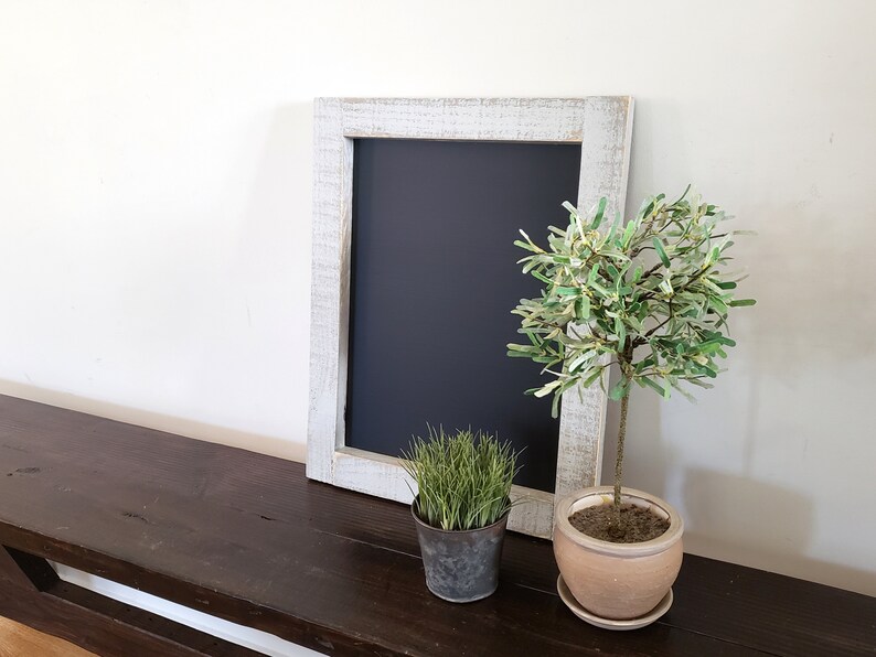 Mini Chalkboard 16x20 Shown in Silver Gray Small Menu Sign