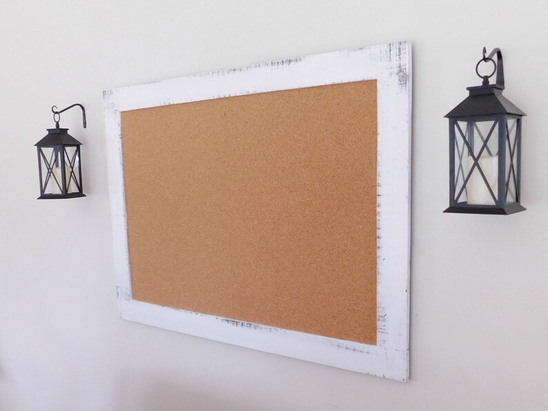 Framed Cork Board Message Center 36x48 Shown in Pure White Etsy UK