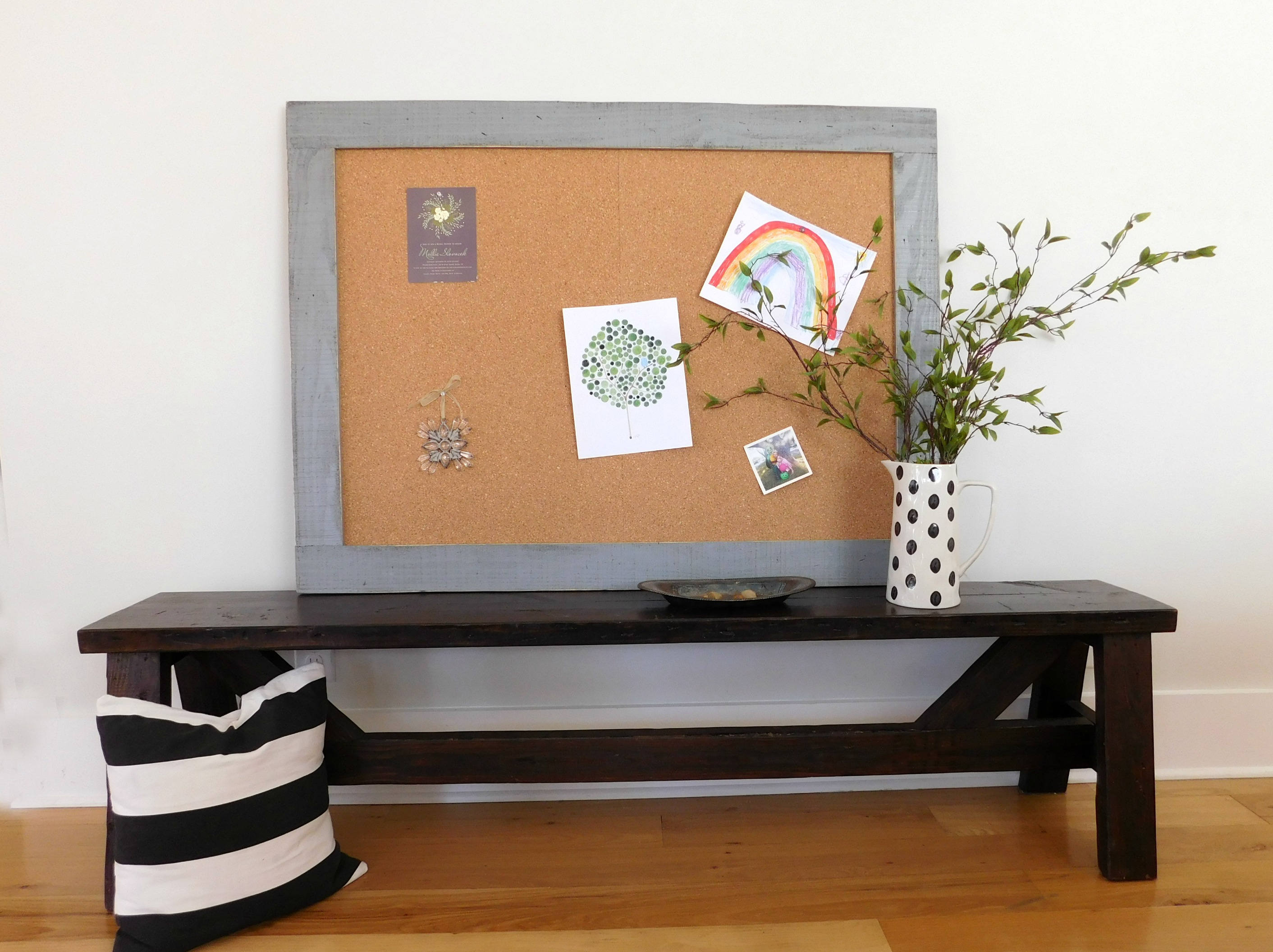 Framed Bulletin Board Command Center 36 x 48 Shown in Medium Etsy