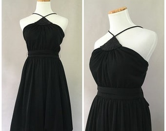 Vintage 1980s Sculpture Dress Black Cocktail Dress Avante Garde Party Dress 80s Bubble Dress 1960s Short Prom Dress 80s Party Dress