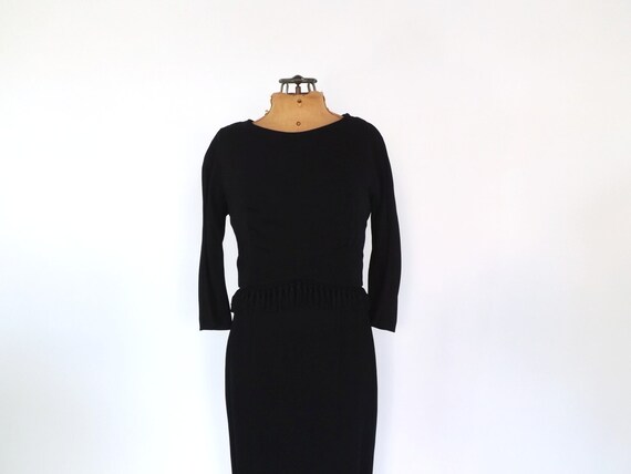 Vintage 1960s Nat Kaplan Little Black Dress Rayon… - image 3