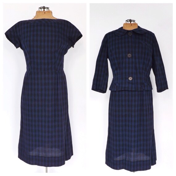 Vintage 1960s Kaufmann's Forecast Day Dress Blue … - image 2