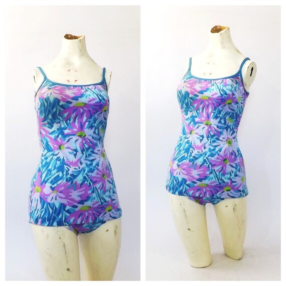 Vintage 1960s Sears Sea Stars Bathing Suit Groovy Low… - Gem