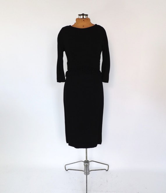 Vintage 1960s Nat Kaplan Little Black Dress Rayon… - image 4