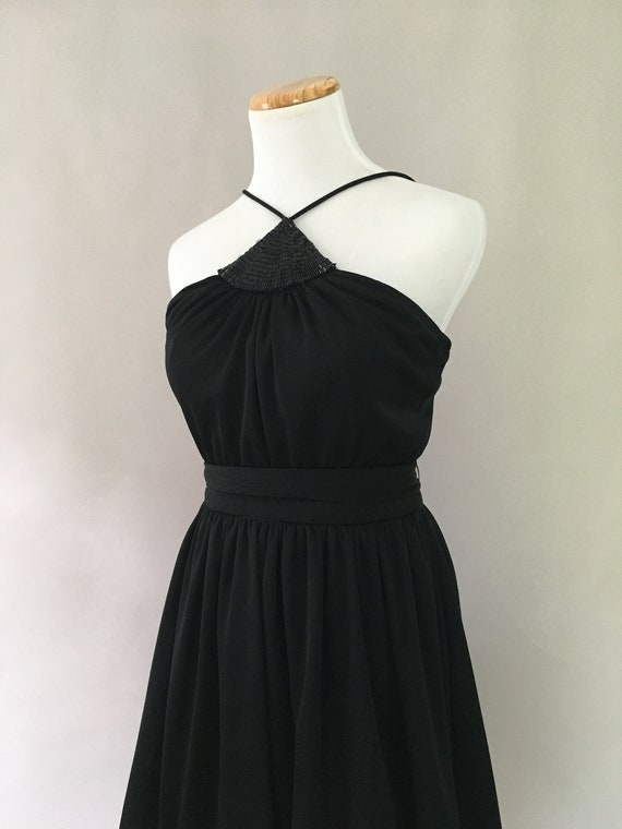 Vintage 1980s Sculpture Dress Black Cocktail Dres… - image 5