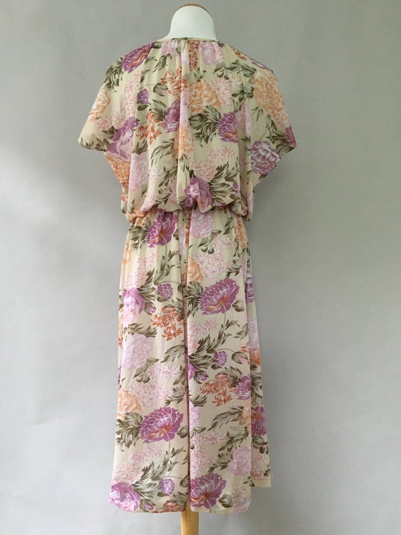 Vintage 1970s Floral Dress Fall Floral Folk Dress… - image 9